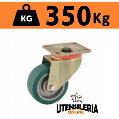 Ruota TR-ROLL con supporto pesante rotante P portata 350Kg 62AL Prezzo Ridotto
