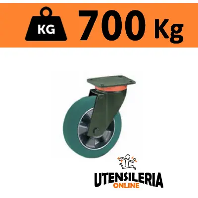 Offerta Speciale Ruota TR-ROLL con supporto extrapesante rotante EP 700Kg 62AL