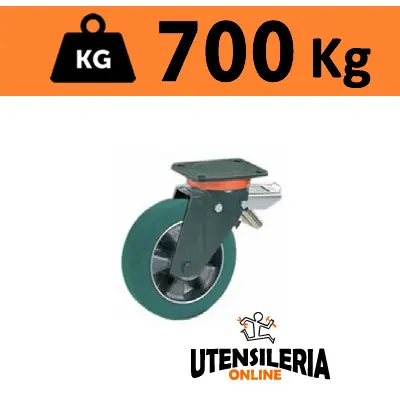 Soddisfatti O Rimborsati Ruota TR-ROLL con supporto rotante EP e freno portata 700Kg 62AL