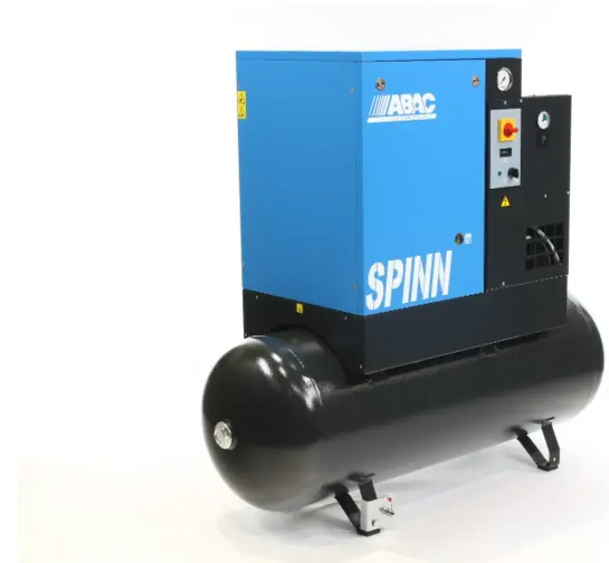 Subito Disponibile Abac Compressore Spinn a vite silenzioso a velocità fissa con essiccatore , 220v 61 dB, 10 Bar , serbatoio 200 litri