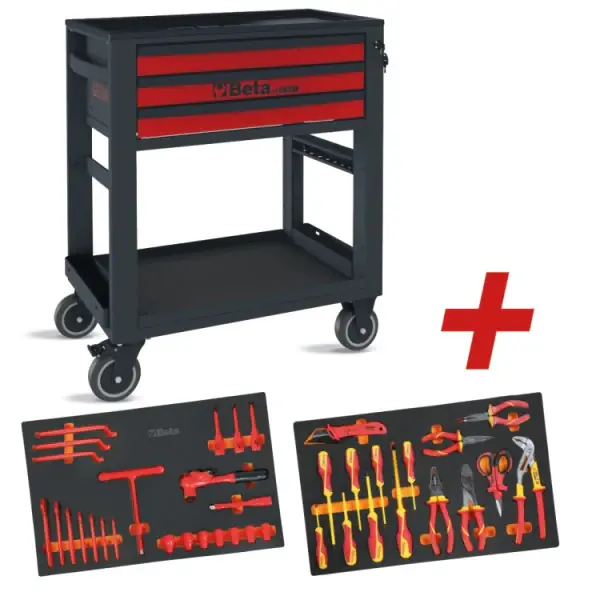 Professionale Beta 5100 RSC51-MQ38 - Carrello attrezzi di servizio e-mobility con 38 utensili isolati