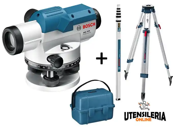 Prezzo Ridotto Livella ottica GOL 32 D Bosch in gradi 32x + asta e treppiedi