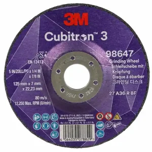 Ultime Pezzi Dischi da sbavo 3M Cubitron III 98647 125x7x22,23mm a centro depresso, grana 36+ (10pz)
