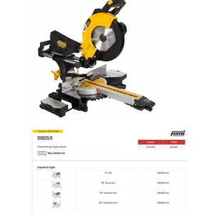 Spedizione Espresso Femi TR1025/B Troncatrice per legno radiale 220v , 2000w , taglio max 340x90 mm