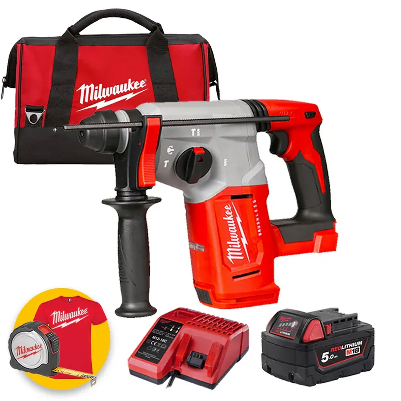 Kit Milwaukee M18 BLH-501B - Tassellatore SDS-Plus a batteria 18V M18 BLH - 1 batteria 5Ah in borsa Offerta