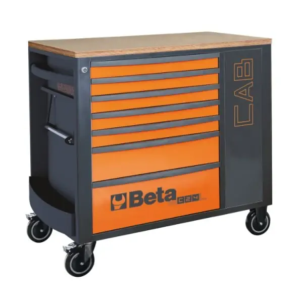 Beta RSC24L-CAB - Cassettiera porta attrezzi con 7 cassetti e armadietto portaoggetti Popolare