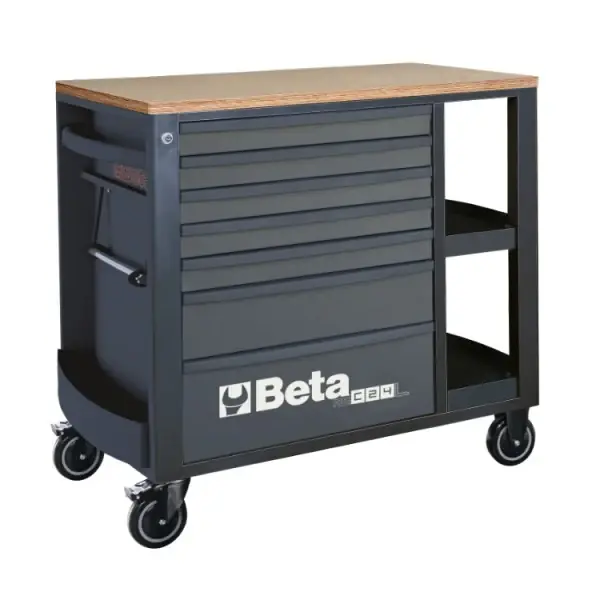 Beta RSC24L/7 - Cassettiera porta attrezzi con 7 cassetti e ripiani laterali Vuoto Esclusivo