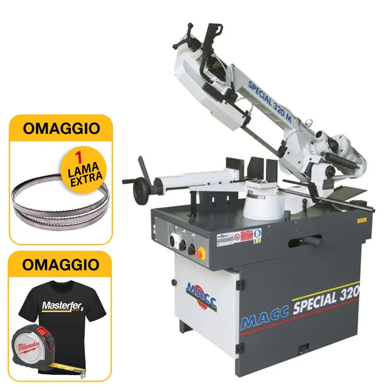 Prezzo Basso MACC SPECIAL 320 M - Segatrice a nastro professionale per ferro, lubrificata