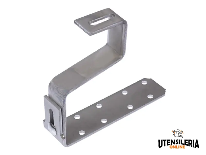 Gancio regolabile GC per doppio coppo in acciaio inox A2 (10pz) Offerta Speciale