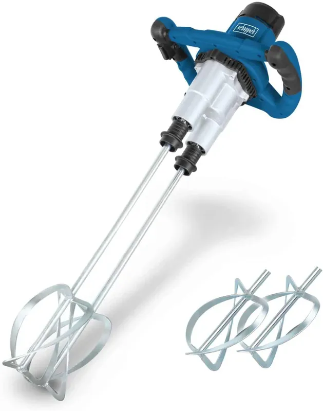Spedito Oggi Scheppach PM1800D - Trapano miscelatore doppio per malta colla pittura - 1800W