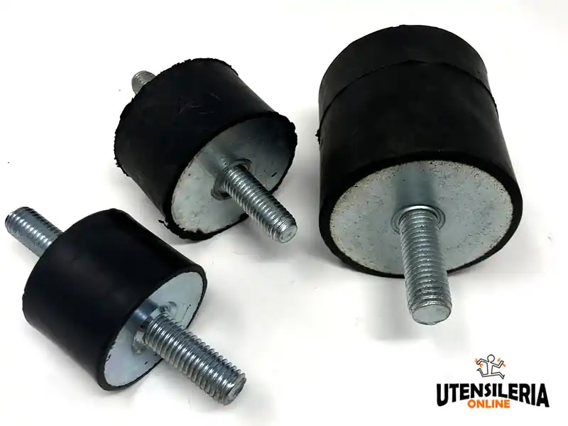 Supporto antivibrante cilindrico in gomma M-M con 2 viti maschio M6 Spedizione Espresso
