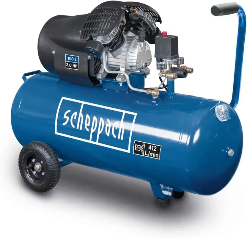 Scheppach HC120DC - Compressore a cinghia a 3 cilindri - 100L - 10 bar Pagamento Sicuro