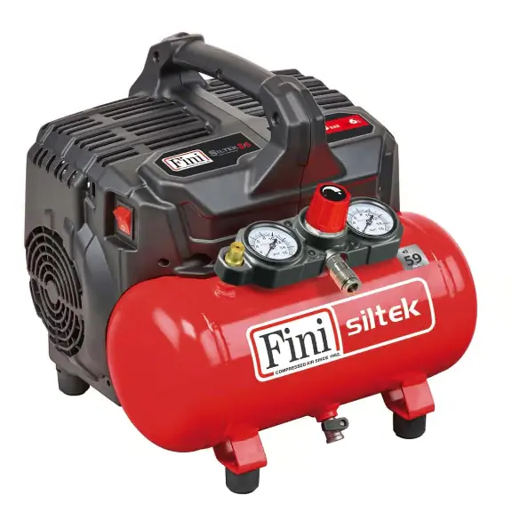 Ordina Subito Fini Siltek S/6 Compressore portatile senza olio silenzioso 53-59 dB , 8 bar , 220v , 6 litri ideale per professionisti