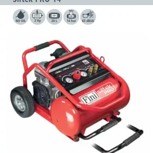 Popolare Fini Siltek pro 14 Compressore trolley senza olio silenzioso 65 dB , 14 bar , 220v , 20 litri ideale per professionisti 2 HP / 1500W