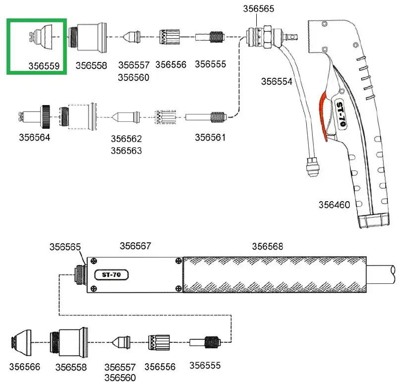 Più Venduto Elettro cf 356559.B PROT. UGELLO ST-70 ECF-71 ECF-121 45-70A CONFEZIONE DA 2 PZ