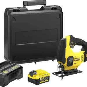 Stanley SFMCS600M2K-QW - Seghetto alternativo a batteria 18V, 2x batterie da 4,0 Ah Li-Ion - valigetta Promozione