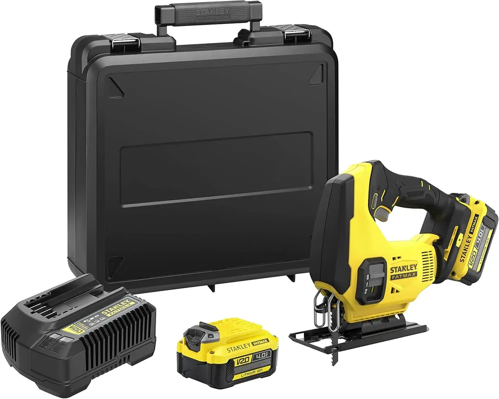 Stanley SFMCS600M2K-QW - Seghetto alternativo a batteria 18V, 2x batterie da 4,0 Ah Li-Ion - valigetta Promozione