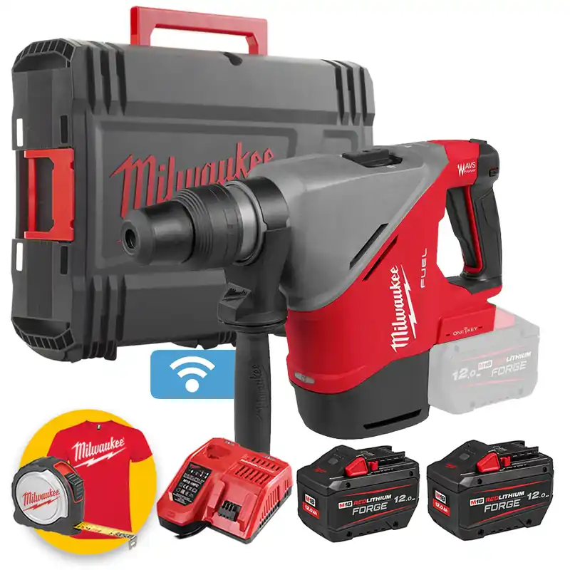 Milwaukee M18 FHACO540-122C - Martello demo perforatore SDS-MAX 18V classe 5Kg - 2 batterie da 12Ah FORGE Professionale