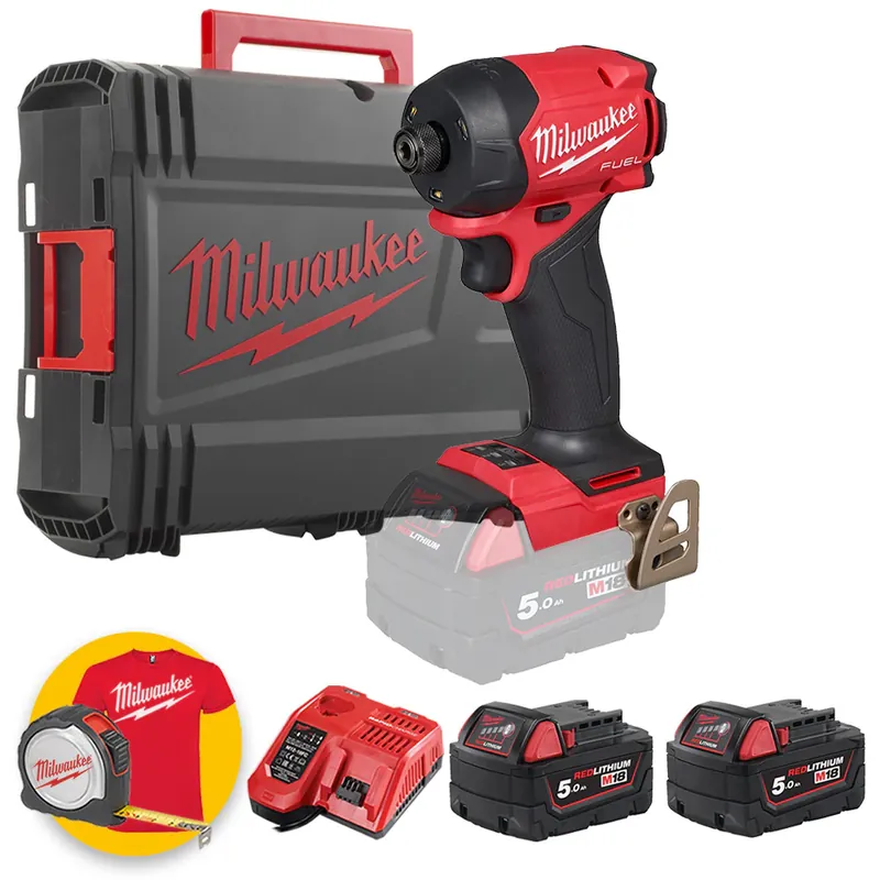 Offerta Lampo Milwaukee M18 FIDRQ-502X - Avvitatore a impulsi silenzioso da 1/4" trasmissione idraulica Surge - 2 x 5Ah