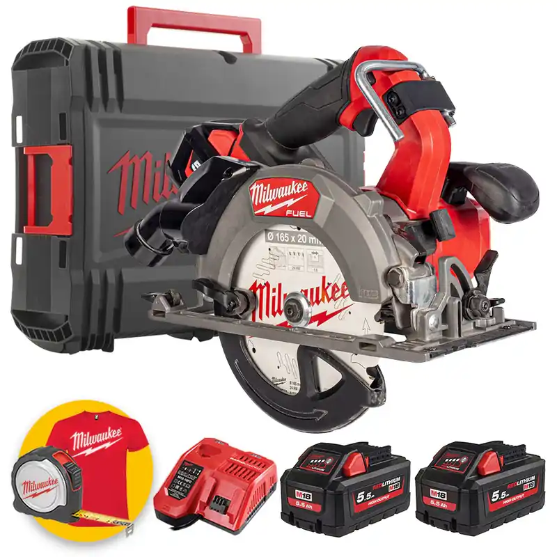 Milwaukee M18 FCSDC165-552C - Sega circolare a batteria 18V da 125 mm per tagli profondi - 2 x 5,5 Ah Compra Online