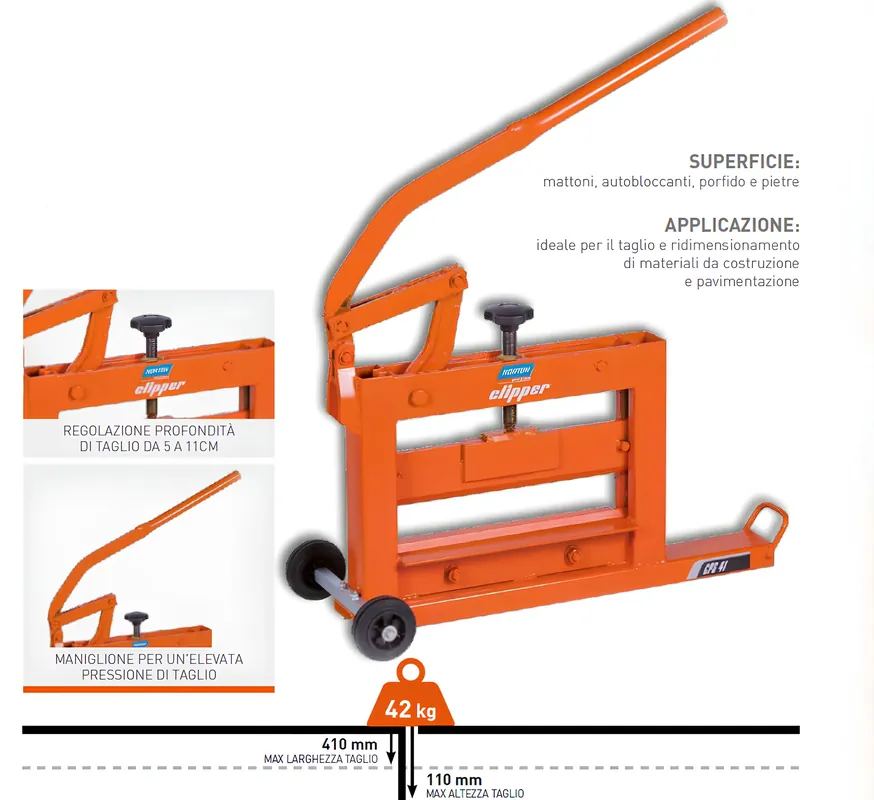 Prezzo Conveniente Norton clipper cps 41 taglia pietra taglia blocchi fino a 410 mm e altezza max 110 mm