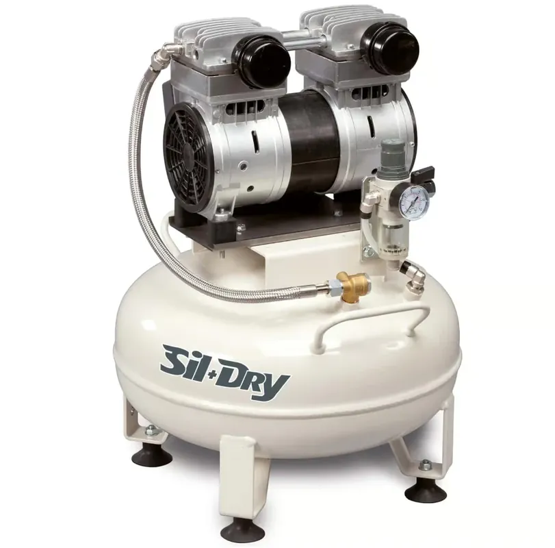 Offerta Lampo MedicAir Sildry OF 750-24V-1M compressore senza olio per laboratori dentistici e odontotecnici , 24 litri 220V 8 Bar