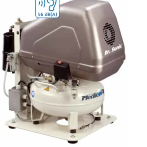 Di Tendenza MedicAir Dr. Sonic 102-24V-FM-0,75M compressore senza olio con essiccatore per laboratori dentistici e odontotecnici , 24 litri 220V 8 Bar
