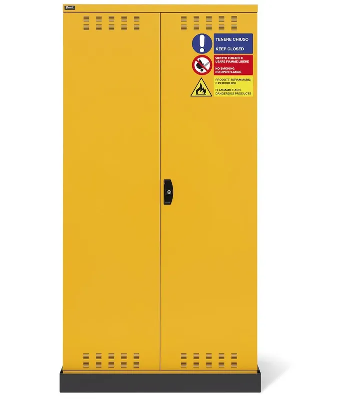 Fami PERFOM14025 - Armadio 2 ante a battente fessurate con 3 ripiani e vasca stagna esterna L1048 x P600 x H2027 Novità
