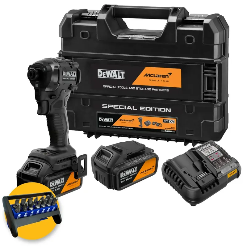 Dewalt DCF86MP2T-QW McLaren - Avvitatore ad impulsi 1/4‘‘ 18V XR, 2 x 5Ah Più Venduto