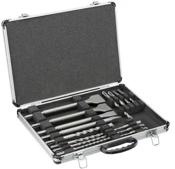 Dewalt DT9679 Set di punte e scalpelli Sds Plus per Calcestruzzo , 15 pezzi in valigetta di alluminio Professionale