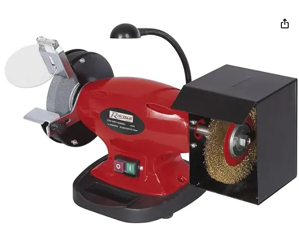 Ribimex PRTMEBRO150 - Smerigliatrice da banco combinata - Ø 150mm con mola e spazzola 450W - 2950 giri/min Subito Disponibile