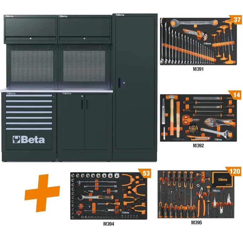 Beta RSC50 2.0 DX/224UT - Arredamento per officina piano in acciaio con 224 utensili Spedito Oggi