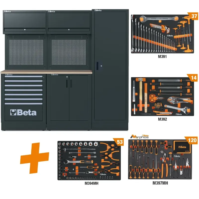 Beta RSC50 2.0 DW/224UT - Arredamento per officina piano in legno multistrato con 224 utensili Sconto
