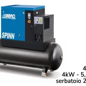 Compressore con centralina ABAC Spinn E 4 400V essiccatore e serbatoio 270lt Must-Have