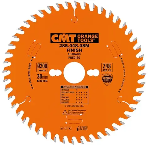 Compra Adesso Cmt 285.048.08M Disco per legno da 200 mm dentatura 48 denti , spessore dente 3,2mm