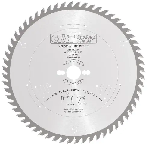 Cmt 285.060.12M Disco per legno da 300 mm dentatura 60 denti , spessore dente 3,2mm Made in Italy Più Venduto