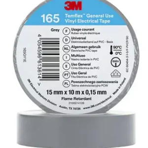 3M™ Temflex™ 165 Nastro isolante in vinile, Grigio, 15 mm x 10mt (10Pz) Nuova Collezione