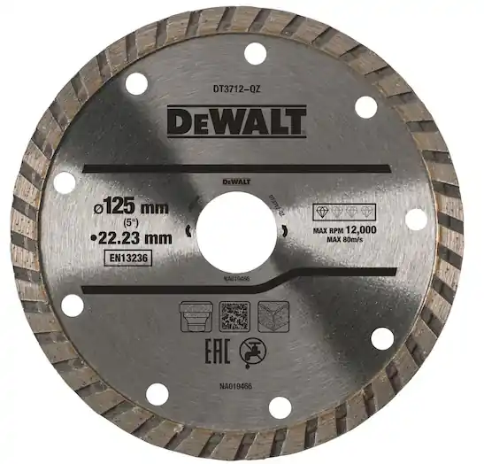 Occasione Imperdibile Dewalt DT3712-QZ Disco lama diamantata 125 mm , foro 22,2 mm , funzionamento a secco per smerigliatrice