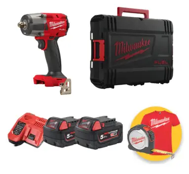 Milwaukee M18 FMTIW2P12-502X Avvitatore ad impulsi 1/2" a media coppia con fermo dei perni max 881 Nm Nuova Collezione