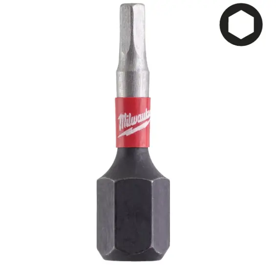 Non Perdere Milwaukee 4932430893 Shockwave Hex 2.5 mm x 25 mm - 2 pcs Bit SHOCKWAVE per avvitatori ad impulsi