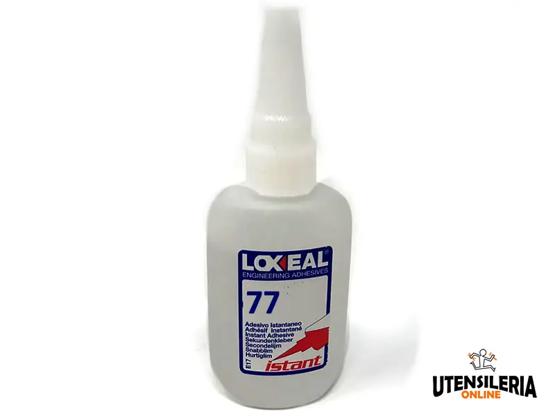 Professionale Adesivo 77 Loxeal Istant nero viscoso, tenace e flessibile uso generale, flacone 500gr