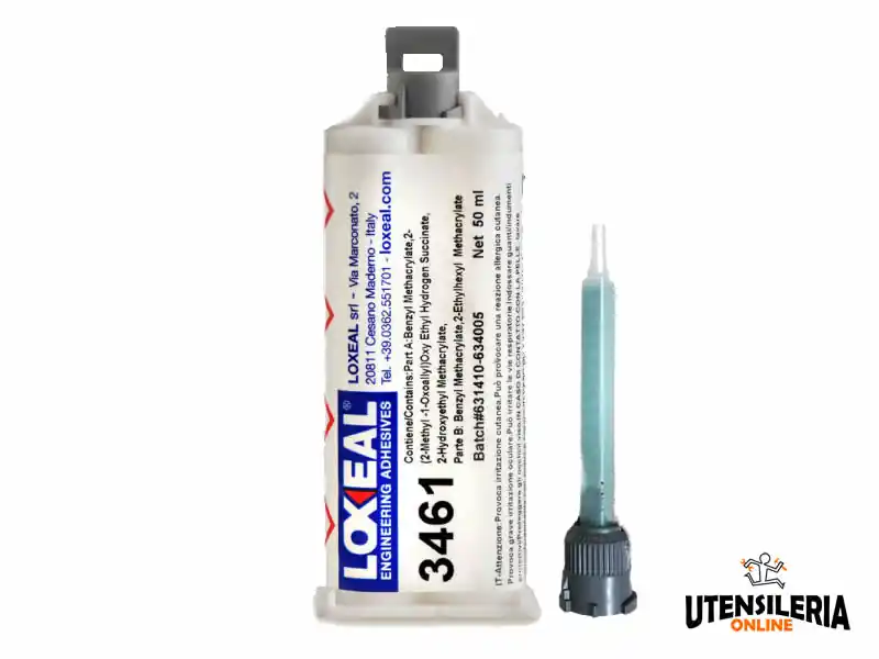 Adesivo 3461 Loxeal bicomponente elevata resistenza + miscelatore (10+10) Spedito Oggi