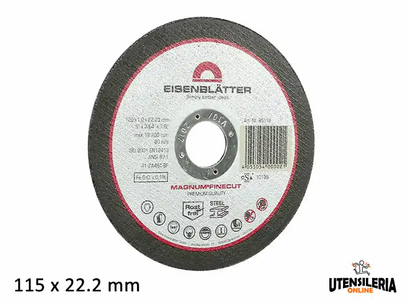 Disco da taglio metalli per profili sottili e tubi 115x22.2mm (25pz) Esclusivo
