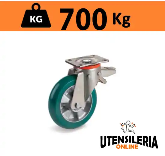 Prezzo Ridotto Ruota TR-ROLL con supporto rotante P e freno portata 700Kg 62ER