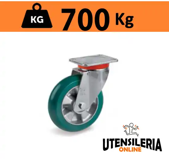 Ruota TR-ROLL con supporto extrapesante rotante EP 700Kg 62ER Spedito Oggi