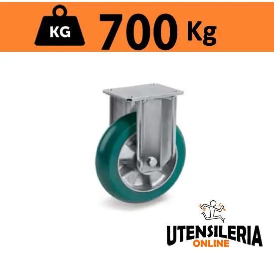 Ruota TR-ROLL con supporto extrapesante fisso EP 700Kg 62ER Nuova Collezione