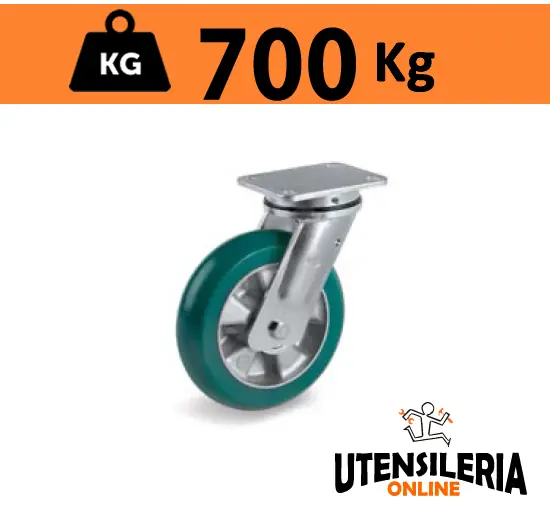 Ultime Pezzi Ruota TR-ROLL supporto elettrosaldato EE MHD rotante 700Kg 62ER