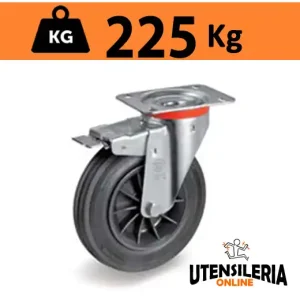 Novità Ruota 52 per cassonetti supporto bloccaggio anteriore max 225Kg