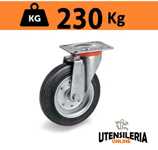 Ruota 53 per cassonetti supporto leggero rotante NL max 230Kg Spedito Oggi