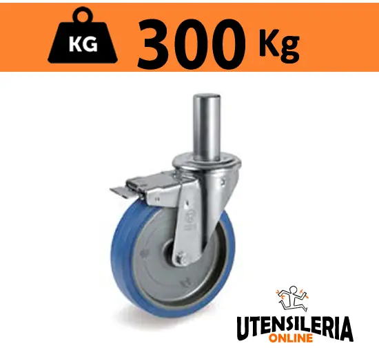 Ruota SIGMA ELASTIC 73 supporto rotante codolo anteriore 300Kg Di Tendenza